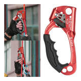 Maxbell Climbing Rope Ascender Tool for 8mm-12mm Rope Rappelling Rock Climbing Red Left Hand