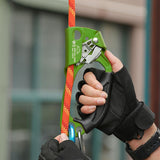 Maxbell Climbing Rope Ascender Tool for 8mm-12mm Rope Rappelling Rock Climbing Green Right Hand