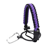 Maxbell Wide Mouth Bottle Paracord Handle Cord Braided Rope 12/18/21/24/32/40/64oz Black and Violet