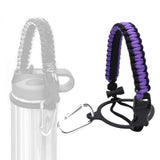 Maxbell Wide Mouth Bottle Paracord Handle Cord Braided Rope 12/18/21/24/32/40/64oz Black and Violet