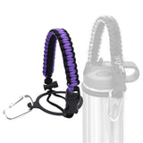 Maxbell Wide Mouth Bottle Paracord Handle Cord Braided Rope 12/18/21/24/32/40/64oz Black and Violet