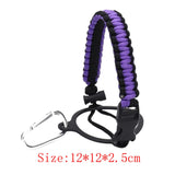 Maxbell Wide Mouth Bottle Paracord Handle Cord Braided Rope 12/18/21/24/32/40/64oz Black and Violet