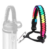 Maxbell Wide Mouth Bottle Paracord Handle Cord Braided Rope 12/18/21/24/32/40/64oz Rainbow