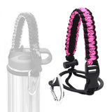 Maxbell Wide Mouth Bottle Paracord Handle Cord Braided Rope 12/18/21/24/32/40/64oz Black and Pink Camo