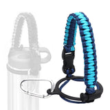 Maxbell Wide Mouth Bottle Paracord Handle Cord Braided Rope 12/18/21/24/32/40/64oz Blue