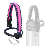 Maxbell Wide Mouth Bottle Paracord Handle Cord Braided Rope 12/18/21/24/32/40/64oz Blue Pink