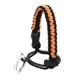 Maxbell Wide Mouth Bottle Paracord Handle Cord Braided Rope 12/18/21/24/32/40/64oz Black and Orange