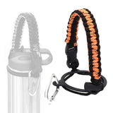 Maxbell Wide Mouth Bottle Paracord Handle Cord Braided Rope 12/18/21/24/32/40/64oz Black and Orange