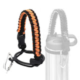 Maxbell Wide Mouth Bottle Paracord Handle Cord Braided Rope 12/18/21/24/32/40/64oz Black and Orange