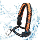 Maxbell Wide Mouth Bottle Paracord Handle Cord Braided Rope 12/18/21/24/32/40/64oz Black and Orange