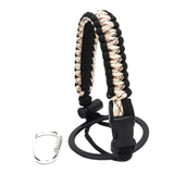 Maxbell Wide Mouth Bottle Paracord Handle Cord Braided Rope 12/18/21/24/32/40/64oz Black Beige