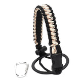 Maxbell Wide Mouth Bottle Paracord Handle Cord Braided Rope 12/18/21/24/32/40/64oz Black Beige