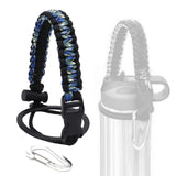 Maxbell Wide Mouth Bottle Paracord Handle Cord Braided Rope 12/18/21/24/32/40/64oz Black Camo