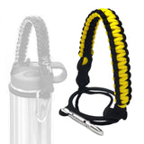 Maxbell Wide Mouth Bottle Paracord Handle Cord Braided Rope 12/18/21/24/32/40/64oz Black Yellow