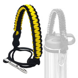 Maxbell Wide Mouth Bottle Paracord Handle Cord Braided Rope 12/18/21/24/32/40/64oz Black Yellow