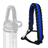 Maxbell Wide Mouth Bottle Paracord Handle Cord Braided Rope 12/18/21/24/32/40/64oz Black and Blue