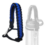 Maxbell Wide Mouth Bottle Paracord Handle Cord Braided Rope 12/18/21/24/32/40/64oz Black and Blue