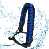 Maxbell Wide Mouth Bottle Paracord Handle Cord Braided Rope 12/18/21/24/32/40/64oz Black and Blue