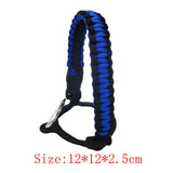 Maxbell Wide Mouth Bottle Paracord Handle Cord Braided Rope 12/18/21/24/32/40/64oz Black and Blue