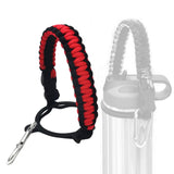 Maxbell Wide Mouth Bottle Paracord Handle Cord Braided Rope 12/18/21/24/32/40/64oz Black Red