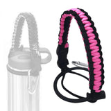 Maxbell Wide Mouth Bottle Paracord Handle Cord Braided Rope 12/18/21/24/32/40/64oz Black and Pink