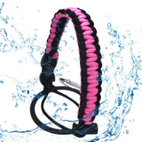 Maxbell Wide Mouth Bottle Paracord Handle Cord Braided Rope 12/18/21/24/32/40/64oz Black and Pink