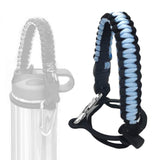 Maxbell Wide Mouth Bottle Paracord Handle Cord Braided Rope 12/18/21/24/32/40/64oz Black Light Blue