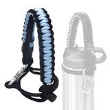 Maxbell Wide Mouth Bottle Paracord Handle Cord Braided Rope 12/18/21/24/32/40/64oz Black Light Blue