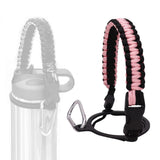 Maxbell Wide Mouth Bottle Paracord Handle Cord Braided Rope 12/18/21/24/32/40/64oz Black Light Pink