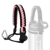 Maxbell Wide Mouth Bottle Paracord Handle Cord Braided Rope 12/18/21/24/32/40/64oz Black Light Pink