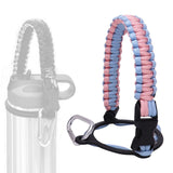 Maxbell Wide Mouth Bottle Paracord Handle Cord Braided Rope 12/18/21/24/32/40/64oz Light Blue and Pink