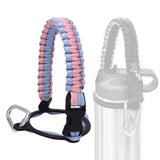 Maxbell Wide Mouth Bottle Paracord Handle Cord Braided Rope 12/18/21/24/32/40/64oz Light Blue and Pink