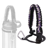 Maxbell Wide Mouth Bottle Paracord Handle Cord Braided Rope 12/18/21/24/32/40/64oz Black Violet Camo