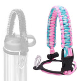 Maxbell Wide Mouth Bottle Paracord Handle Cord Braided Rope 12/18/21/24/32/40/64oz Pink and Blue Camo