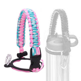 Maxbell Wide Mouth Bottle Paracord Handle Cord Braided Rope 12/18/21/24/32/40/64oz Pink and Blue Camo