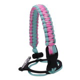 Maxbell Wide Mouth Bottle Paracord Handle Cord Braided Rope 12/18/21/24/32/40/64oz Light Green and Pink