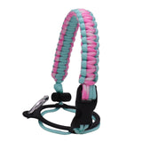 Maxbell Wide Mouth Bottle Paracord Handle Cord Braided Rope 12/18/21/24/32/40/64oz Light Green and Pink