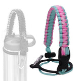 Maxbell Wide Mouth Bottle Paracord Handle Cord Braided Rope 12/18/21/24/32/40/64oz Light Green and Pink