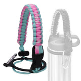 Maxbell Wide Mouth Bottle Paracord Handle Cord Braided Rope 12/18/21/24/32/40/64oz Light Green and Pink