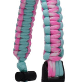 Maxbell Wide Mouth Bottle Paracord Handle Cord Braided Rope 12/18/21/24/32/40/64oz Light Green and Pink