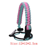 Maxbell Wide Mouth Bottle Paracord Handle Cord Braided Rope 12/18/21/24/32/40/64oz Light Green and Pink