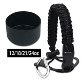 Maxbell Water Bottle Handle Protective Silicone Sleeve for Outdoor Activities Sports Black  Small