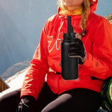 Maxbell Water Bottle Handle Protective Silicone Sleeve for Outdoor Activities Sports Black Medium