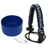 Maxbell Water Bottle Handle Protective Silicone Sleeve for Outdoor Activities Sports Deep Blue Small