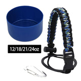 Maxbell Water Bottle Handle Protective Silicone Sleeve for Outdoor Activities Sports Deep Blue Small