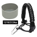Maxbell Water Bottle Handle Protective Silicone Sleeve for Outdoor Activities Sports Gray Small