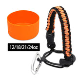 Maxbell Water Bottle Handle Protective Silicone Sleeve for Outdoor Activities Sports Orange Small