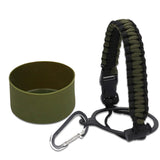 Maxbell Water Bottle Handle Protective Silicone Sleeve for Outdoor Activities Sports Deep Green Small