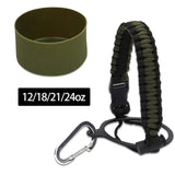 Maxbell Water Bottle Handle Protective Silicone Sleeve for Outdoor Activities Sports Deep Green Small