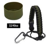 Maxbell Water Bottle Handle Protective Silicone Sleeve for Outdoor Activities Sports Deep Green Medium